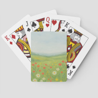 grillig wildbloemenweidelandschap pokerkaarten