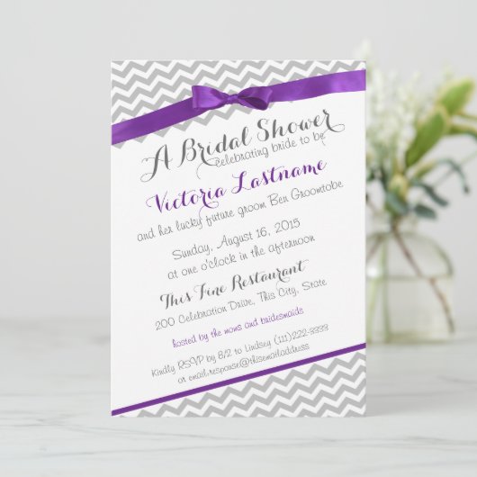 grillig zigzag Paarse Vrijgezellenfeest Kaart (Staand voorkant)