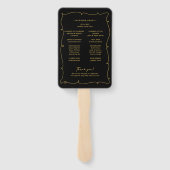  grillig zwart & gouden bruiloft programma handwaaier (Achterkant)