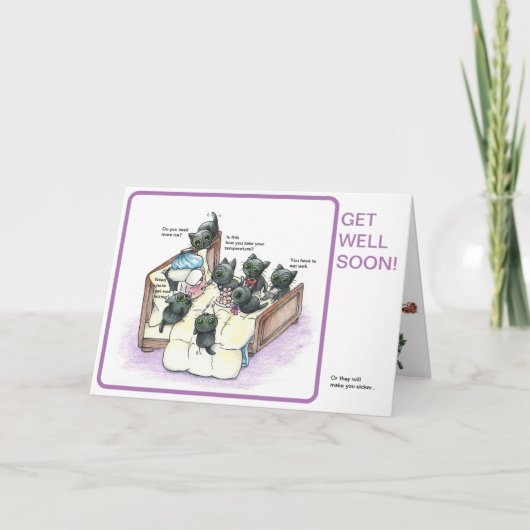 grillig zwart kat krijgen goed kaart (Voorkant)