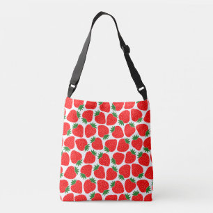 Grillige Aardbeiendessin, Feestelijke Rood Crossbody Tas
