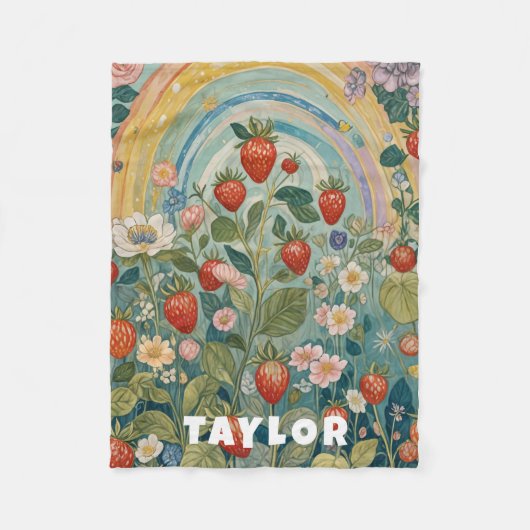 grillige aardbeienvlek fleece deken (Voorkant)