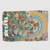 grillige aardbeienvlek golfhanddoek (Horizontaal)