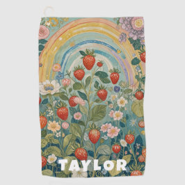 grillige aardbeienvlek golfhanddoek