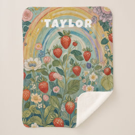 grillige aardbeienvlek sherpa deken