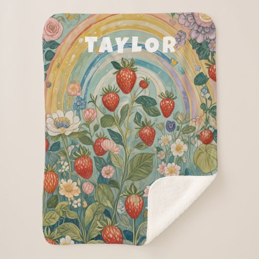 grillige aardbeienvlek sherpa deken (Voorkant)