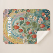 grillige aardbeienvlek sherpa deken (Voorkant (horizontaal))