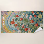 grillige aardbeienvlek strandlaken (Voorkant)