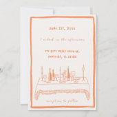 Grillige Abrikoos Save The Date Uitnodiging (Achterkant)