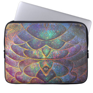 Grillige Abstracte Draak Schubben Cool Fractale Ku Laptop Sleeve
