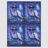 grillige Abstracte uil met grote ogen ontkoppeling Tissuepapier (Voorkant)