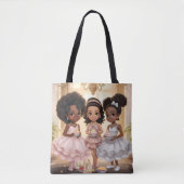 grillige afrikaans amerikaanse meisjes thee party tote bag (Voorkant)