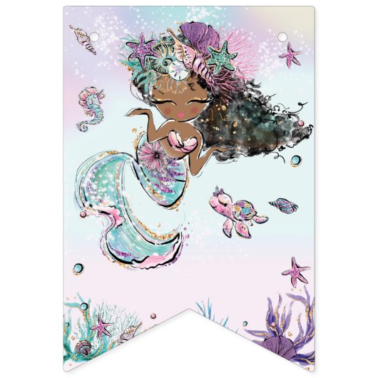 Grillige Afrikaanse Zeemeermin Verjaardag onder he Vlaggetjes (Eerste vlag)