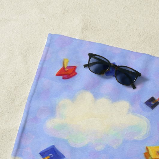 grillige afstudeerdop Toss gepersonaliseerd Strandlaken (In situ)