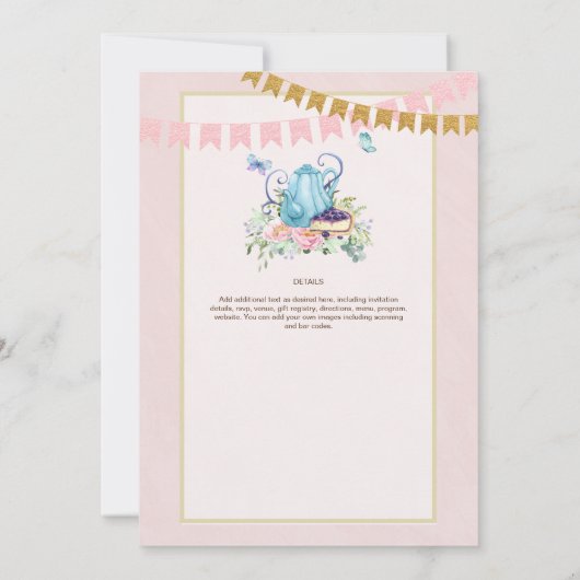 Grillige Afternoon Tea Bruidsmeisjes Brunch Lunch Kaart (Achterkant)