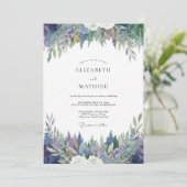 Grillige Amethyst Wisteria Bruiloft Kaart (Staand voorkant)
