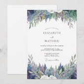 Grillige Amethyst Wisteria Bruiloft Kaart (Voorkant / Achterkant)