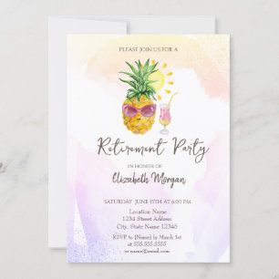 Grillige Ananas Cocktails Pensioen Uitnodiging