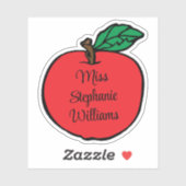 Grillige Apple Onderwijs Naam Uitknip Sticker (Vel)