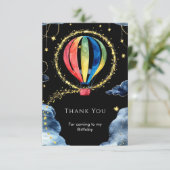 Grillige Avontuurlijke Heet Lucht Ballon Verjaarda Bedankkaart (Staand voorkant)