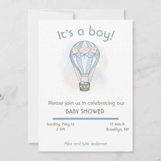 grillige baby shower-uitnodiging kaart (Voorkant)