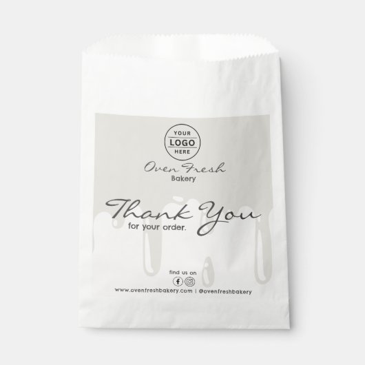 grillige bakkerij bakken goederen Logo Grey Drip Bedankzakje (Voorkant)