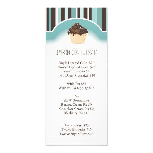 grillige bakkerij prijslijst reclamekaart (Voorkant)