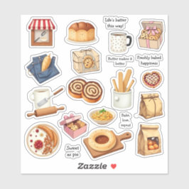 Grillige Bakkerij Zoete Sticker Sheet