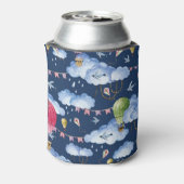 Grillige ballonnen: Waterverf wolkenpatroon Blikjeskoeler (Blikje Achterkant)