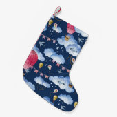 Grillige ballonnen: Waterverf wolkenpatroon Kleine Kerstsok (Voorkant (Hangend))