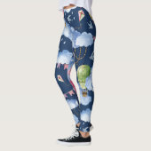 Grillige ballonnen: Waterverf wolkenpatroon Leggings (Links)