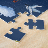 Grillige ballonnen: Waterverf wolkenpatroon Legpuzzel (Zijkant)