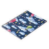 Grillige ballonnen: Waterverf wolkenpatroon Notitieboek (Linkerzijde)