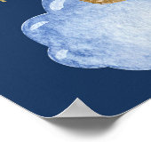 Grillige ballonnen: Waterverf wolkenpatroon Poster (Hoek)