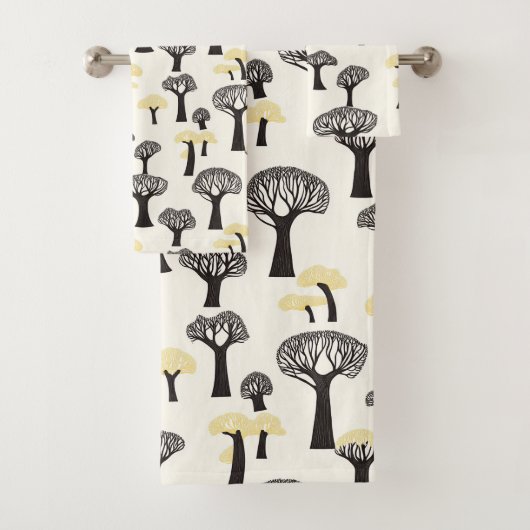 Grillige Baobab Boom Patroon Bad Handdoek (Insitu)