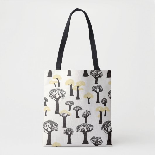 Grillige Baobab Boom Patroon Tote Bag (Voorkant)