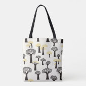 Grillige Baobab Boom Patroon Tote Bag (Achterkant)