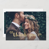 grillige Bedankt | Trouwfoto en gouden script (Voorkant / Achterkant)