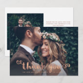 grillige Bedankt | Trouwfoto Roos Gold Script (Voorkant / Achterkant)