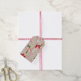 Grillige Beige Notenkraker Suikerstok Kerstmis Cadeaulabel