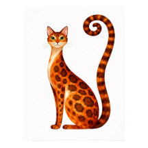 Grillige Bengaalse Kat Aquarel