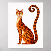 Grillige Bengaalse Kat Poster (Voorkant)