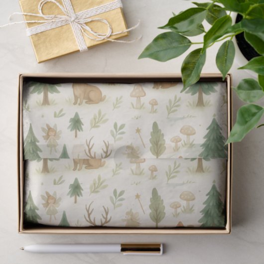 grillige betoverde bosdieren tissuepapier (Geschenk)