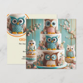 GRILLIGE BIG EYE UIL THEMA VERJAARDAGSTAART KAART (Voorkant / Achterkant)