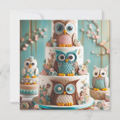 GRILLIGE BIG EYE UIL THEMA VERJAARDAGSTAART KAART (Voorkant)