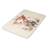 Grillige Biggetje in Pastel Overall Perzik Badmat (Gekanteld)