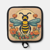 grillige bijenpothouder pannenlap (Voorkant)