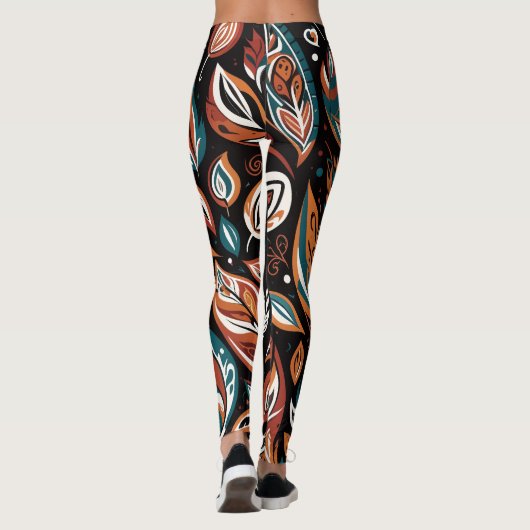 Grillige bladeren leggings (Achterkant)