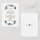 Grillige Bladerige Bessen Krans Trouwdetails Informatiekaartje (Voorkant / Achterkant)