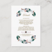 Grillige Bladerige Bessen Krans Trouwdetails Informatiekaartje (Voorkant)